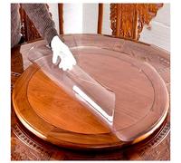 Nappe Transparente Ronde 1.5mm 103cm Protection de Table AntiTache avec Bords Inclinés - Toile Cirée Lavable et Résistante Nappe Plastique pour Intérieur et Extérieur résistante à la chaleur