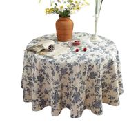 Nappe universelle ronde carrée avec pompons - Tissu de style rustique pour une utilisation intérieure et extérieure - Parfaite pour la décoration de la maison et de la cuisine