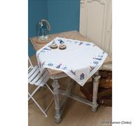 Vervaco Kit point de croix compté Nappe Design Maritime Blanc PN-0147141 80 x 80 cm