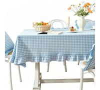 Nappe Vichy jaune 140 cm x 140 cm en pur coton