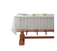 Nappe vintage en dentelle au crochet, nappe rectangulaire en pur coton avec découpe élégante pour décoration de salle à manger de mariage, blanc, 140 x 180 cm (B140 x 220 cm)