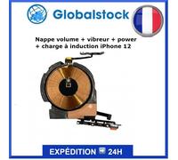 Nappe volume + vibreur + power - GLOBALSTOCK - iPhone 12 - Charge à induction - Pièce de remplacement