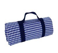 Les Jardins de la Comtesse - Nappe de Picnic Rectangle Vichy Bleu XL - Coton et Revers Etanche Polyester - 140 x 280 cm - Bleu/Blanc - 8/12 Personnes - Tapis/Couverture Pique Nique/Table de Jardin