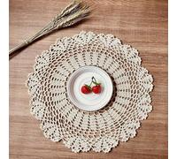 Napperon de table au crochet fait main, dessous de plat rond bohème en dentelle, napperons de table en dentelle de 10/14 pouces, nappes de table vintage décoratives en dentelle florale, faciles à lave