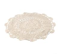 Napperon en dentelle au crochet en coton fait main pour table de salle à manger - Tapis de table rond creux rétro pastoral lavable en machine 13 ou 25 ou 35 ou 45 cm de diamètre (30 cm)