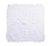 Napperon en dentelle de coton pour formes carrées vintage pour café et restaurant (60 x 60 cm, blanc)