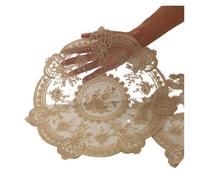 Napperon rétro en Dentelle, Dessous de Verre à café, Nappe brodée Romantique, Tapis Table Chevet Pastorale(Coffee)