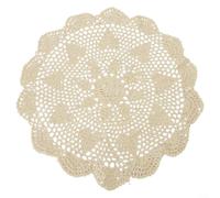 Napperon rond au crochet en coton, nappe vintage, nappe en dentelle, convient pour la décoration de la maison, les tables à manger, les restaurants et les projets de bricolage (beige)