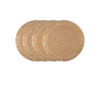 Napperon Rond en Papier Tissé, 4 Pièces, for Salle À Manger(Light Tan)