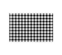 Napperon, Sets de Table Sets de Table imperméables antidérapants résistants à la Chaleur lavables Sets de Table 6 pièces,Vichy Noir Blanc