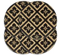 Napperons 4 pcs Noir 38 cm Rond Jute vidaXL vidaXL Noir