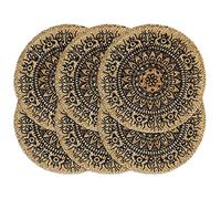 Vidaxl Napperons 6 Pcs Bleu Foncã© 38 Cm Rond Jute