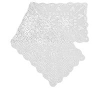 Napperons blancs rectangulaires en dentelle et coton faits à la main 40,6 x 89,1 cm