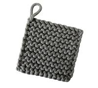 Napperons De Tissage Carrés|Tapis De Thé De Café D'isolation De Style Nordique|Tapis De Table De Décor Créatif pour La Table De Salle À Manger Cuisine,Restaurant,Gris Foncé,19x19cm(7.4x7.4in)-1PCS