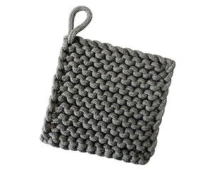 Napperons De Tissage Carrés|Tapis De Thé De Café D'isolation De Style Nordique|Tapis De Table De Décor Créatif pour La Table De Salle À Manger Cuisine,Restaurant,Gris Foncé,19x19cm(7.4x7.4in)-1PCS