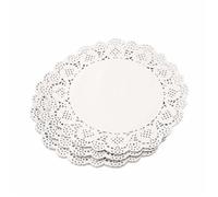 Napperons dentelle papier - 150 pièces, Décoration mariage fête napperon rond - Blanc Étiquette
