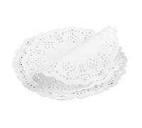 Napperons en Papier Ronds Dentelle Blancs 11,5 cm, Lot de 100 - Tapis de Papier Décoratifs pour Table, Plateaux et Assiettes, Qualité Alimentaire, Idéal pour Mariage, Fêtes et Anniversaires