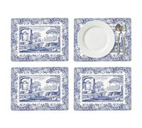 Napperons Italiens Bleus en Bois, Bleu et Blanc, 40,1 x 29 x 0,58 cm