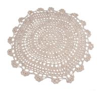 Napperons ronds en dentelle au crochet faits main en coton beige 45 cm