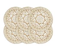 Napperons - VIDAXL - 6 pcs - Blanc - Jute - 38 cm Rond