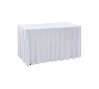 Nappes élastiques de table avec jupon 2 pcs 120x60,5x74cm Blanc