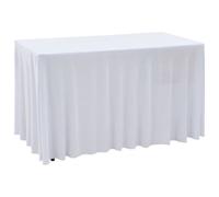 Nappes Élastiques De Table Avec Jupon 2 Pcs 120x60,5x74cm Blanc Vidaxl Vidaxl