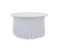vidaXL Nappes élastiques de table avec jupon 2 pcs 180x74 cm Blanc