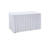 Nappes élastiques de table avec jupon 2 pcs 183x76x74cm Blanc