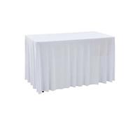 vidaXL Nappes ¿¿lastiques de table avec jupon 2 pcs 243x76x74cm Blanc