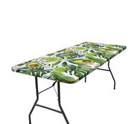 Nappes élastiques pour tables de pique-nique, housse de table de pique-nique ajustée - Housse de table de camping coupe-vent motif avocat - Nappe élastique imperméable de 6 pieds - Accessoires de