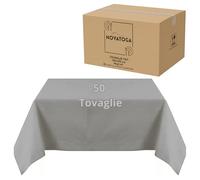 Nappes jetables Gris TNT 100 x 100 cm résistantes type tissu haut grammage 48 g Nappes de fête restaurant pizzeria agriturismo trattoria couvre-table jetable imperméables (50)