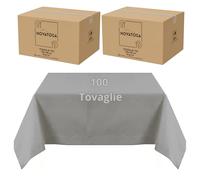 Nappes jetables Gris TNT 100 x 100 cm résistantes type tissu haut grammage 48 g Nappes de fête restaurant pizzeria agriturismo trattoria couvre-table jetable imperméables (100)