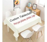 Nappes Personnalisées Grande Nappe Rectangulaire Effaçable Avec Photo/texte/logo, Petite Nappe Carrée Pour La Cuisine, La Salle à Manger, L'extérieur, Les Fêtes D'anniversaire (140 x 260 cm)