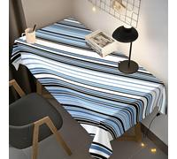 Nappes Rayures Vintage Rectangulaire 150x300 Nappe de Tables Exterieur Lavable Style Vintage Champêtre Rectangle pour Pique Nique Fête Cuisine Chambre Balcon Décoration Salon Restaurant - X96