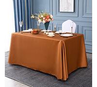 Nappes rectangulaires Marron 200x260cm Nappe rectangulaire en Polyester résistant à l'eau à Carreaux Nappe de Table à Manger oblongue pour la Maison, Le Restaurant, la fête, Le Buffet, Le pi