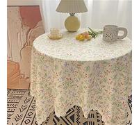 Nappes Rondes Petite Nappe à Fleurs nappes à Glands Nature Nappe Nappe de Coton Couvercle Serviette Obrus Tafelkleed Mantel Mesa (Color : W, Size : 140 * 140cm)