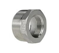 Napredak Réducteur hexagonal en acier inoxydable, 1-1/2 NPT mâle x 1 NPT femelle fileté, raccord de tuyau de réduction fileté, 1 pièce