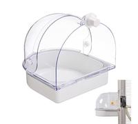 Naqqios Bath d'oiseaux en Cage - Bol Transparent À L'épreuve des Éclaboussures, Baignoire De Douche Suspendue | Conteneur De Lavage durabless, Bassin De Nettoyage Confortable, Accessoire De Baignoire