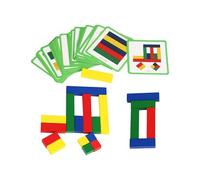 Naqqios Blocs imprimés en Bois - Bloc en Bois, activité éducative préscolaire | Bloquer Les Jouets de Teasers de Cerveau avec Cartes, Jouets de développement pour