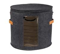 Naqqios CABTRA Voyage Pour Chapeaux, Boîtes À Chapeaux Rondes 43 Cm X 50 Cm, Grandes Boîtes À Chapeaux Avec Rangement, Étui Voyage Avec Housse Anti-poussière, Rangement Pour Boîtes À Chapeaux