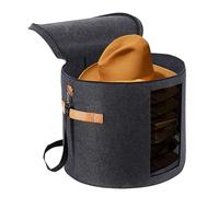 Naqqios CABTRA Voyage Pour Chapeaux, Boîtes À Chapeaux Rondes 43 Cm X 50 Cm, Grandes Boîtes À Chapeaux Avec Rangement, Étui Voyage Avec Housse Anti-poussière, Rangement Pour Boîtes À Chapeaux