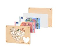 Naqqios Carte de vœux d'amour, carte de vœux d'amour romantique, jolie carte de vœux en bois pour mariage, carte de vœux d'amour en bois