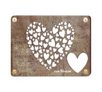 Naqqios Carte de vœux d'amour en bois pour mariage - Carte de vœux en bois pour mariage