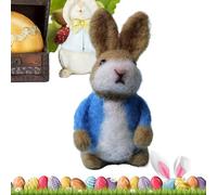 Naqqios Crochet Pâques de Lapin de 10 cm, Jolie décoration d'animaux en Feutre | Veste colorée avec Figurine, Statue de Table du Festival du Printemps, Adorable Jouet de Bateau