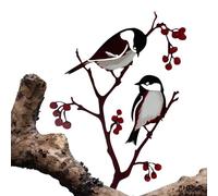 Naqqios Décoration d'extérieur en métal pour poussins - Décoration de jardin Messenger | Piquet en métal pour oiseaux, branche d'arbres pour jardin, décoration de terrasse extérieure