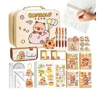 Naqqios Ensemble De Papeterie Adorable | Kit de Stylos et de Carnet Capybara - Trousse de Papeterie Esthétique | pour l'École, la Maison, la Maternelle, les, les Adolescents et les Étudiants