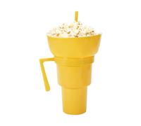 Naqqios Gobelets avec paille | Gobelet porte pop-corn et boisson, tasse d'extérieur avec poignée pour pop-corn, adapté pour cinéma dessert, pique-nique, voiture, salon, enfants, adultes, camping