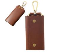 Naqqios Portefeuille - Porte-clés, Porte En Cuir PU | Porte De Ceinture, Support De Carte Porte-clés, Organisateur Compact Keychain Rétro Sac À Pièces Pour La, Dark Brown, Fare riferimento alla