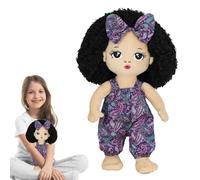 Naqqios Poupées noires - Figurine afro caucasienne mignonne - Compagnon en peluche - Jouet décoratif doux - Accent d'intérieur confortable - Accessoires photo pour une présentation confortable et