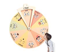 Naqqios Roue d'émotions - Roue de sentiments en bois | Table d'émotions Jouets Roue d'émotions Roue de sentiments, roue colorée de sentiments de santé mentale, fournitures